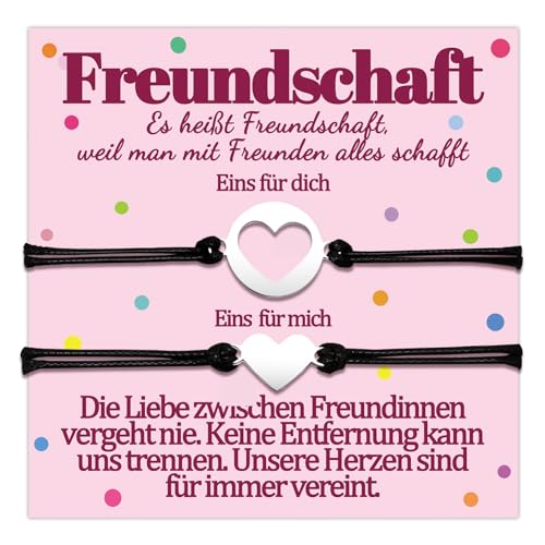 Temulnee Freundschaft Armband Freundschaftsarmband Freundin Geschenke für Freundschaftsarmbänder Freundinnen Armbänder Geschenk zum Geburtstag Geschenkideen Herz Schmuck Frauen Schmuckset für 2 Damen von Temulnee