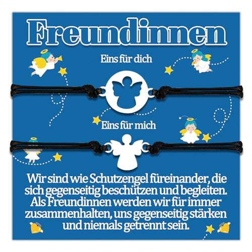 Freundin Armband Freundschaft Freundschaftsarmband Geschenke für Freundschaftsarmbänder Freundinnen Armbänder Geschenk zum Geburtstag Geschenkideen Schutzengel Schmuck Frauen Schmuckset für 2 Damen von Temulnee