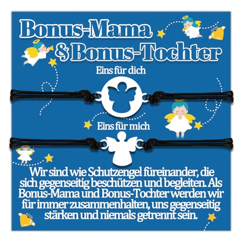 Bonus Mama Tochter Armband Stiefmama Stiefmutter Geschenke für Bonus Mutter Armbänder Stieftochter Geschenk zum Geburtstag Muttertag Geschenkideen Schutzengel Schmuck Frauen Schmuckset für 2 Damen Bonus Mama Tochter Armband Stiefmama Stiefmutter Geschenke für Bonus Mutter Armbänder Stieftochter Geschenk zum Geburtstag Muttertag Geschenkideen Schutzengel Schmuck Frauen Schmuckset für 2 Damen von Temulnee