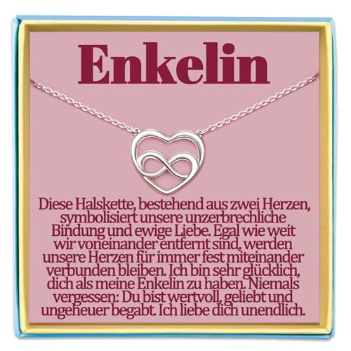 Enkelin Kette Geschenke für Enkeltochter Geschenk von Opa Oma für Enkelin zum Geburtstag Halskette Geschenkideen Muttertag Muttertagsgeschenke Geburtstagesgeschenke Herzkette Herz Schmuck Damen Frauen von Temulnee