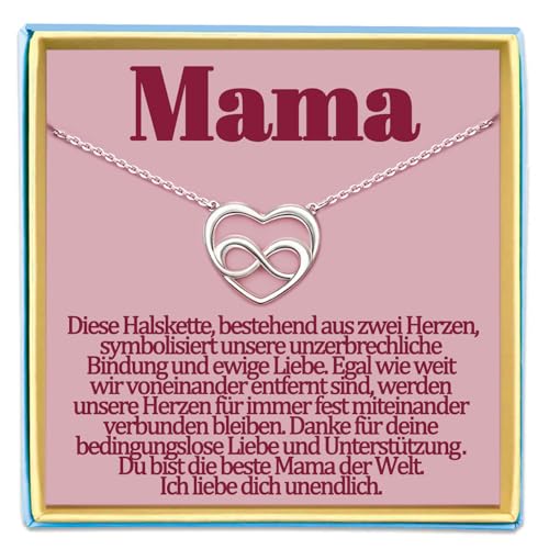 Mama Kette für Mutter Geschenke von Tochter Sohn Mama Geschenk zum Geburtstag Halskette Geschenkideen Weihnachten Muttertag Muttertagsgeschenke Geburtstagesgeschenke Herzkette Schmuck Damen Frauen von Temulnee