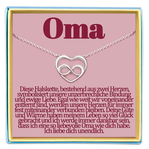 Oma Kette Geschenke für Großmutter Geschenk von Enkelin oder Enkel für Granny zum Geburtstag Halskette Geschenkideen Geburtstagesgeschenke Muttertag Muttertagsgeschenke Herz Schmuck Damen Frauen von Temulnee