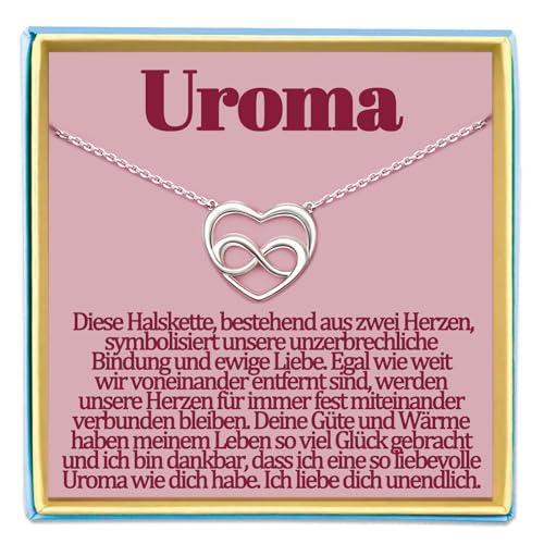 Temulnee Uroma Kette Geschenke für Beste Uroma Geschenk zum Geburtstag Halskette Geschenkideen Geburtstagesgeschenke Weihnachten Muttertag Muttertagsgeschenke Herzkette Herz Schmuck Damen Frauen von Temulnee