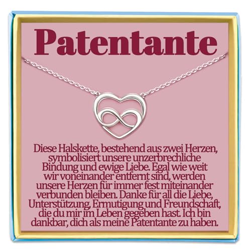 Temulnee Patentante Kette Geschenke von Patentochter oder Patensohn für Patentante GeschenkGeburtstag Halskette Geschenkideen Muttertag Muttertagsgeschenke Geburtstagesgeschenke Schmuck Damen Frauen von Temulnee