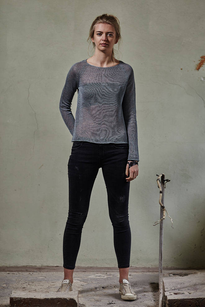 Leinen Pullover, Strickpullover Aus in Blau, Sommerpullover Leinen, Bio-Leinentop Für Damen von PappusStore