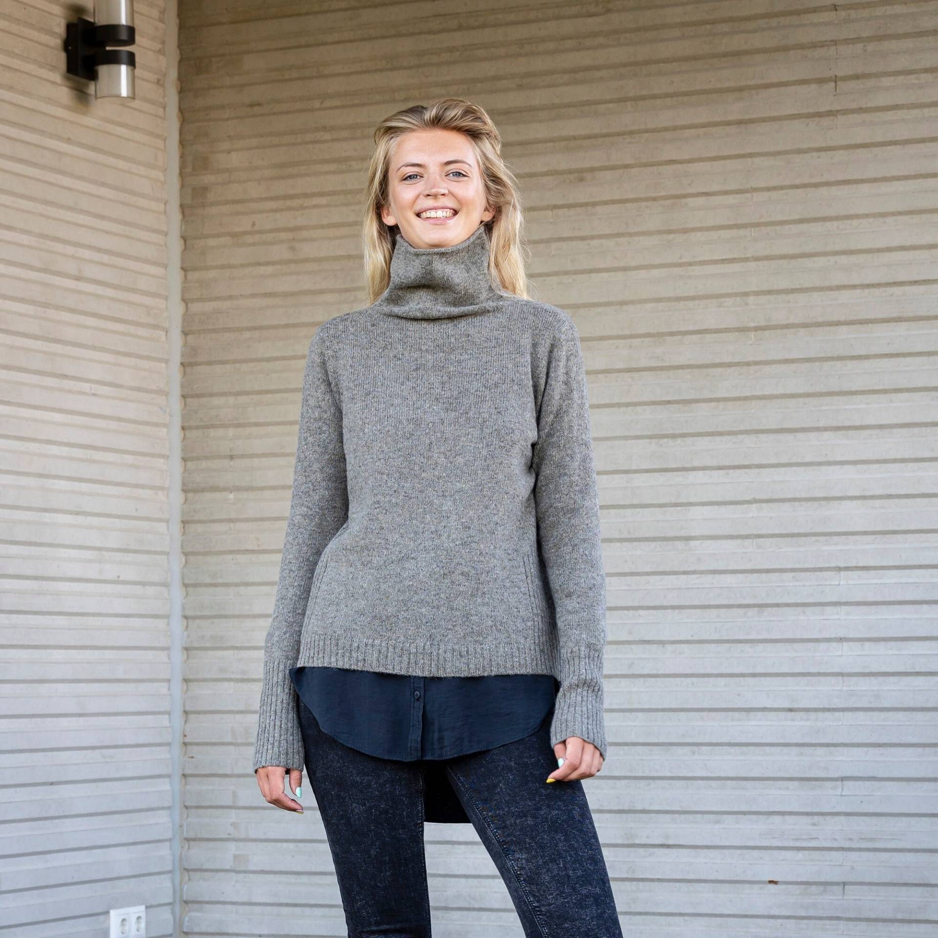 Rollkragenpullover, Rollkragenpullover Aus Grauer Wolle, Wolle von PappusStore