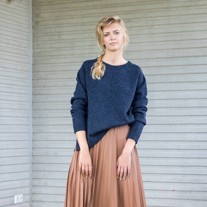 Wollpullover, Strickpullover, Basic Wollpullover, Damen Strickmode, Strickpullover Aus Wolle, Blauer Pullover, Wolle von PappusStore