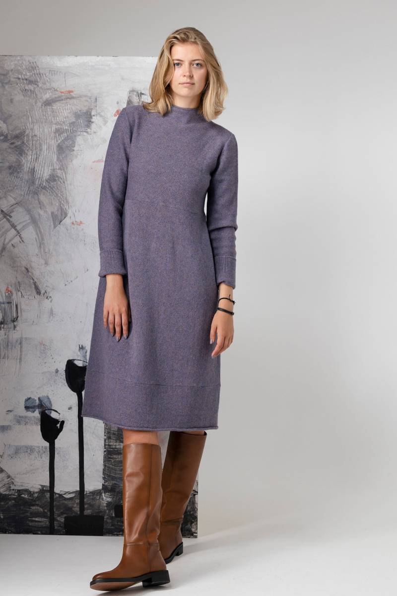 strickkleid Aus Wolle Violette Pullover-Tunika, Raffte Taille von PappusStore