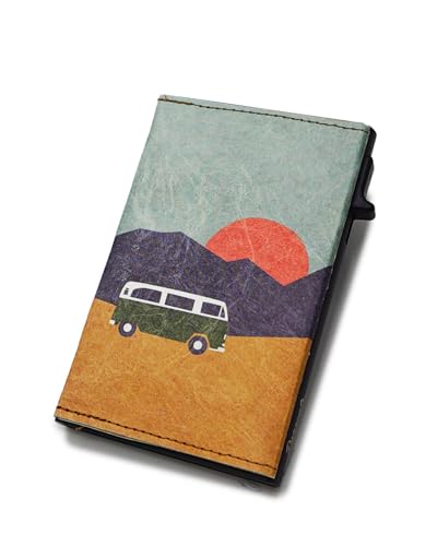Paprcuts RFID Alu Kartenetui - Dünner Kartenhalter aus kratzfestem Aluminium und reißfestem HiTech Material Tyvek Bis zu 12 Karten & Geldscheine mit RFID Schutz Unisex | Vanlife - Roadtpying Koop von Paprcuts
