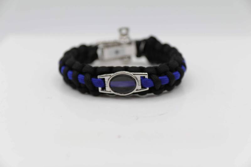 Dünne Blaue Linie Serie Paracord Survival Armband - Dünne W/Verstellbare Bügel von Paracordinnovations