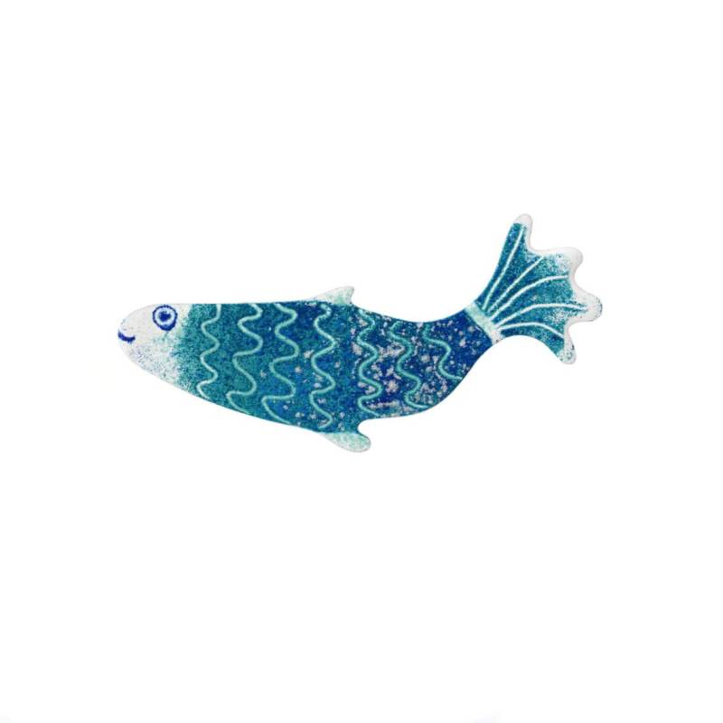 Blaue Fisch Brosche, Pin, Abzeichen, Emaille Blau Metall Funky Pin von ParadaJewelry