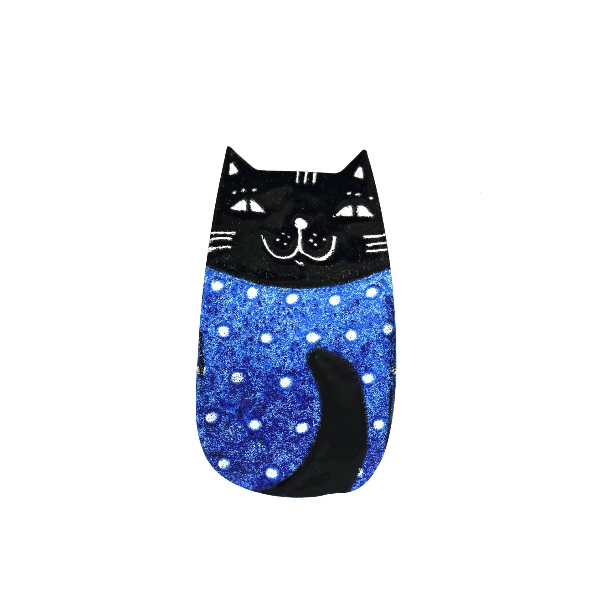 Blaue Katze Brosche, Emaille Pin, Blau Tier Schmuck, Katzen Liebhaber Geschenk, Abzeichen, Polka Dots Blaue Katze Brosche, Emaille Pin, Blau Tier Schmuck, Katzen Liebhaber Geschenk, Abzeichen, Polka Dots von ParadaJewelry