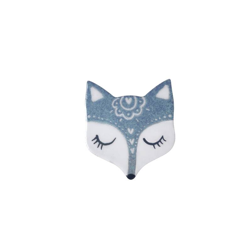Graue Fuchs Brosche, Handbemalte Anstecknadel von ParadaJewelry