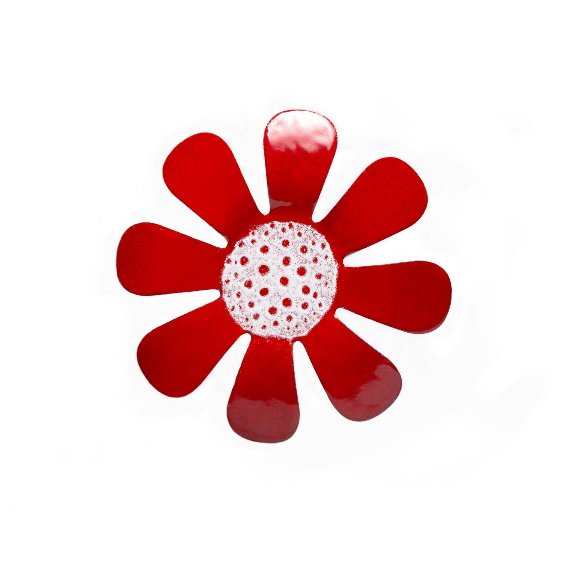Handbemalte Rote Blumen Brosche, Edelstahl Handbemalte Rote Blumen Brosche, Edelstahl von ParadaJewelry