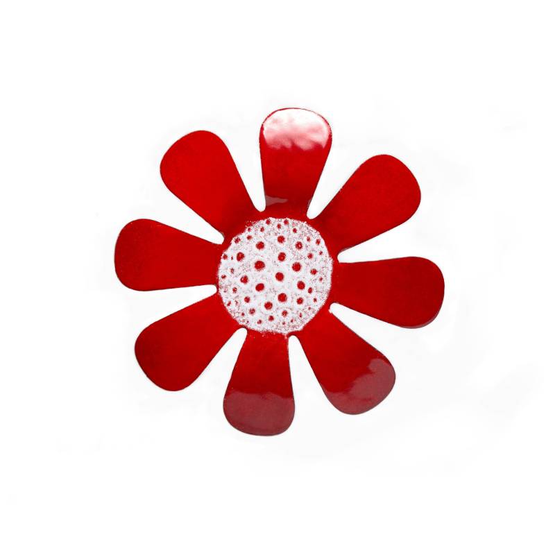 Handbemalte Rote Blumen Brosche, Edelstahl von ParadaJewelry