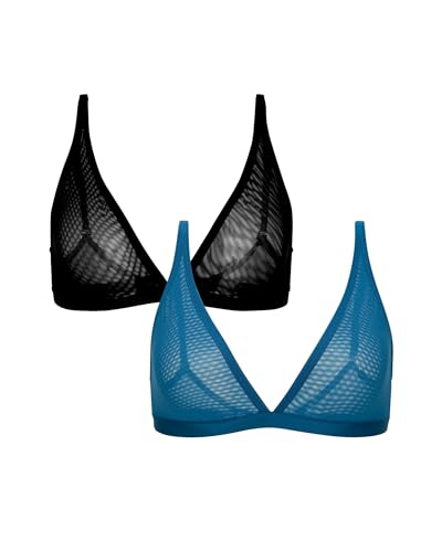 Parade Damen Silky Mesh Plunge Bralette: Available in Multi BH, Durchsichtig, 2er-Pack: Eightball, Ocean Depths, Medium Parade Damen Silky Mesh Plunge Bralette: Available in Multi BH, Durchsichtig, 2er-Pack: Eightball, Ocean Depths, Medium von Parade