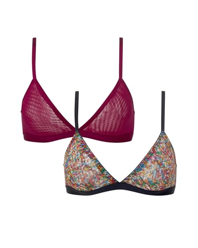 Parade Damen Silky Mesh Triangle Bralette: Available in Multi BH, Undurchsichtige, 2er-Pack: Maraschino, Sprinkle PRNT, Medium Parade Damen Silky Mesh Triangle Bralette: Available in Multi BH, Undurchsichtige, 2er-Pack: Maraschino, Sprinkle PRNT, Medium von Parade