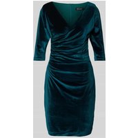 Paradi Knielanges Cocktailkleid in Wickel-Optik in Petrol, Größe 40 von Paradi