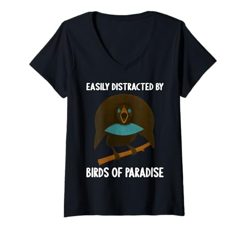 Damen Paradiesvögel Paradiesvogel T-Shirt mit V-Ausschnitt von Paradiesvögel Paradiesvogel Tier Shop