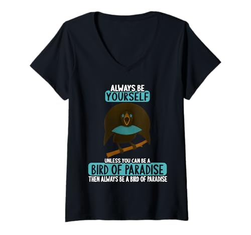 Damen Paradiesvögel Paradiesvogel T-Shirt mit V-Ausschnitt von Paradiesvögel Paradiesvogel Tier Shop
