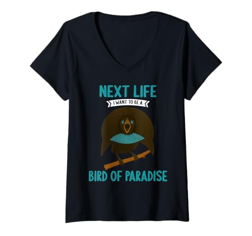 Damen Paradiesvögel Paradiesvogel T-Shirt mit V-Ausschnitt von Paradiesvögel Paradiesvogel Tier Shop