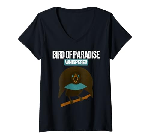 Damen Paradiesvögel Paradiesvogel T-Shirt mit V-Ausschnitt von Paradiesvögel Paradiesvogel Tier Shop