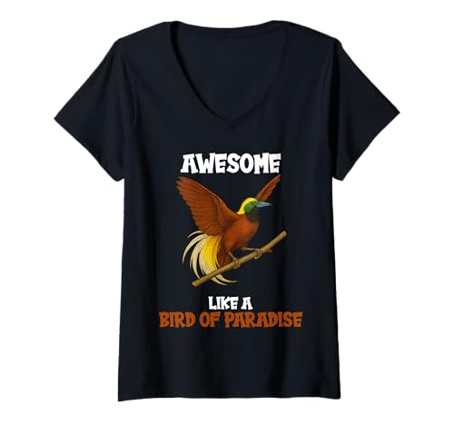 Damen Paradiesvögel Paradiesvogel T-Shirt mit V-Ausschnitt von Paradiesvögel Paradiesvogel Tier Shop