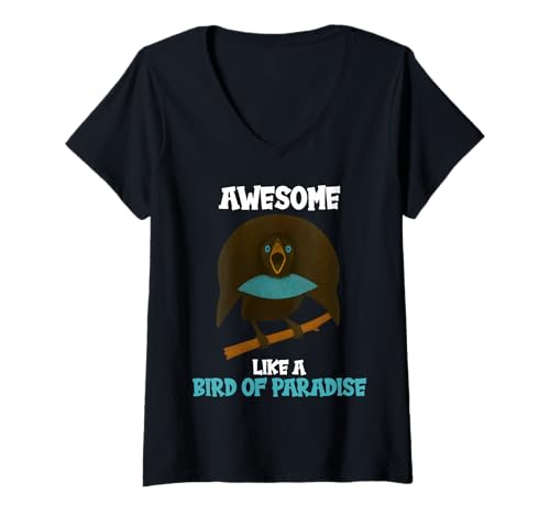 Damen Paradiesvögel Paradiesvogel T-Shirt mit V-Ausschnitt von Paradiesvögel Paradiesvogel Tier Shop