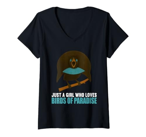 Damen Paradiesvögel Paradiesvogel T-Shirt mit V-Ausschnitt von Paradiesvögel Paradiesvogel Tier Shop