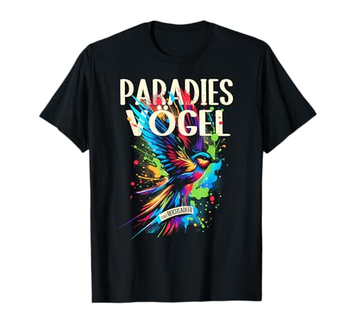 Paradiesvögel statt Reichsadler Damen LGBTQ Anti Rassismus T-Shirt, Schwarz, Klein, Kurzarm, V-Ausschnitt, Klassisch, Unisex, Unique Design Paradiesvögel statt Reichsadler Damen LGBTQ Anti Rassismus T-Shirt, Schwarz, Klein, Kurzarm, V-Ausschnitt, Klassisch, Unisex, Unique Design von Paradiesvögel statt Reichsadler