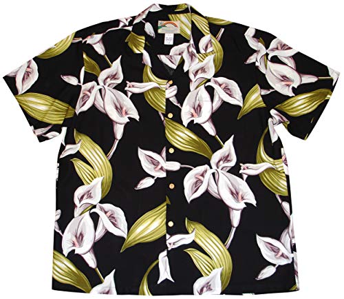 Paradise Found Herren Calla Lily Tom Selleck Magnum Pi Hawaiihemd, Schwarz, L Paradise Found Herren Calla Lily Tom Selleck Magnum Pi Hawaiihemd, Schwarz, L von Paradise Found