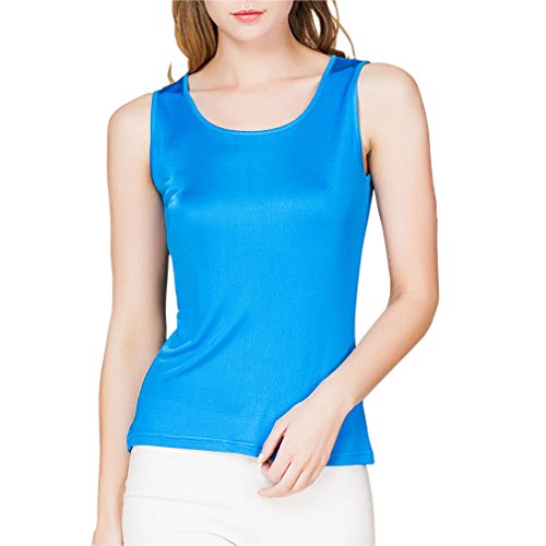 Paradise Silk Ärmelloses Tanktop aus 100 % Seide, für Damen, blau, Large von Paradise Silk