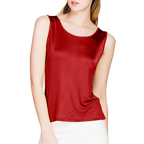 Paradise Silk Ärmelloses Tanktop für Damen aus 100% Seidenstrick, burgunderfarben, Small von Paradise Silk