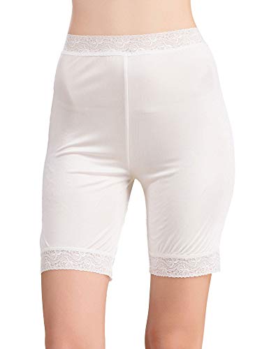 Paradise Silk Damen-Seidenstrick-Unterhose mit langen Beinen Gr. 42, weiß von Paradise Silk