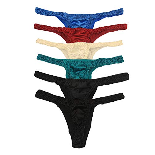 Paradise Silk Damen String aus reiner Seide, 6 Paar in einem Sparpaket Gr. 42, B von Paradise Silk