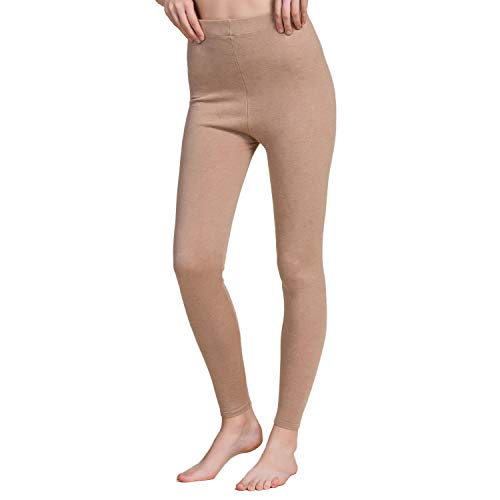 Paradise Silk Damen-Thermohose, Kaschmir, Seide, gestrickt, lange Unterhose Gr. L, Hellkamel von Paradise Silk