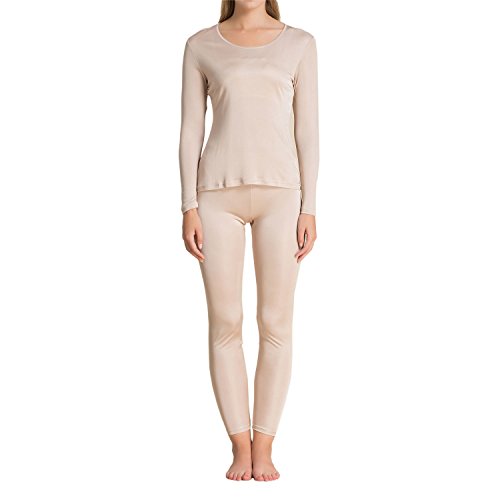 Paradise Silk Damen-Thermounterhose aus reiner Seide, gestrickt Gr. M, beige von Paradise Silk