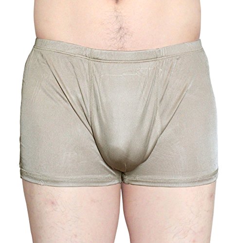 Paradise Silk Pure Silk Herren Boxershorts Strick Gr. L, beige von Paradise Silk