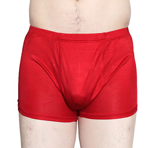 Paradise Silk Pure Silk Herren Boxershorts Strick Gr. L, rot von Paradise Silk