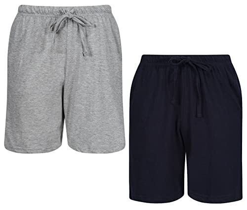 Paradise Jungen Pyjamahose Shorts Schlafhose PJ Night Wear Lounge Wear 9 10 11 12 13 14 15 16Y, 2er-Pack Shorts – Marineblau & Grau, 134 von Paradise