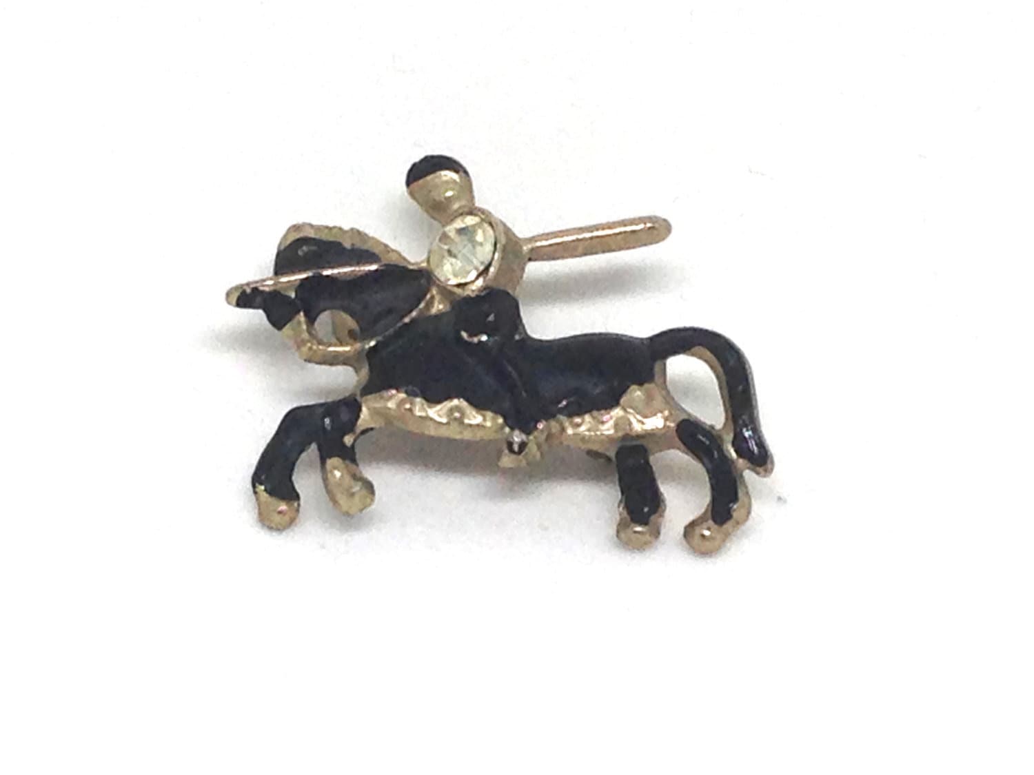 Alles Goldstein Schwarzer Rheinstein Mittelalter Jousting Knight Brooch Pin von ParadiseVintageJewel