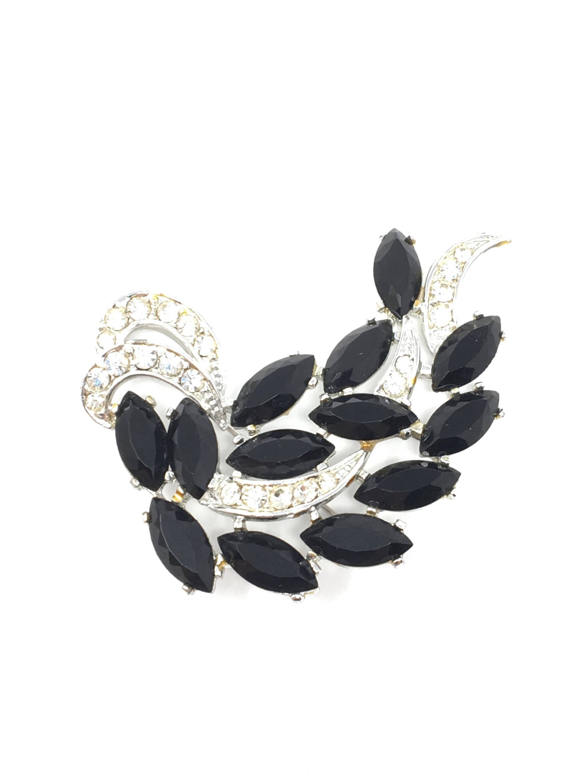 Sarah Cov Signiert Große Strass Brosche Und Ohrringe Set von ParadiseVintageJewel