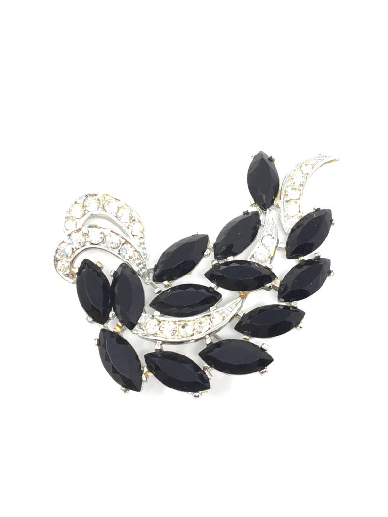 Sarah Cov Signiert Große Strass Brosche Und Ohrringe Set von ParadiseVintageJewel