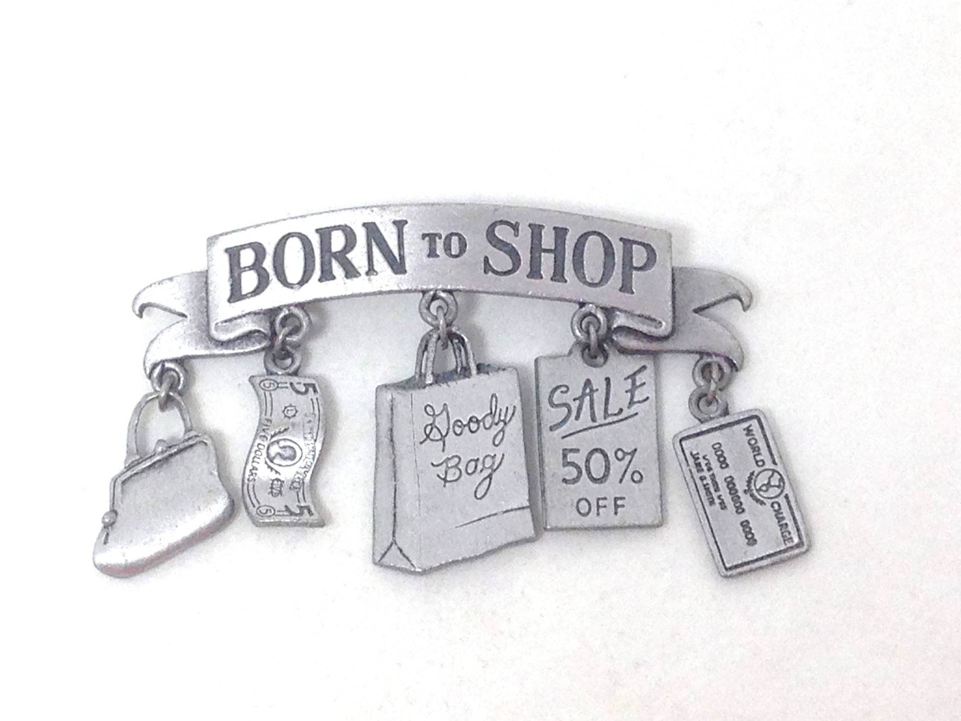 Vintage Estate Jj Signiert Geboren, Um Mall Geld Silber Ton Brosche von ParadiseVintageJewel