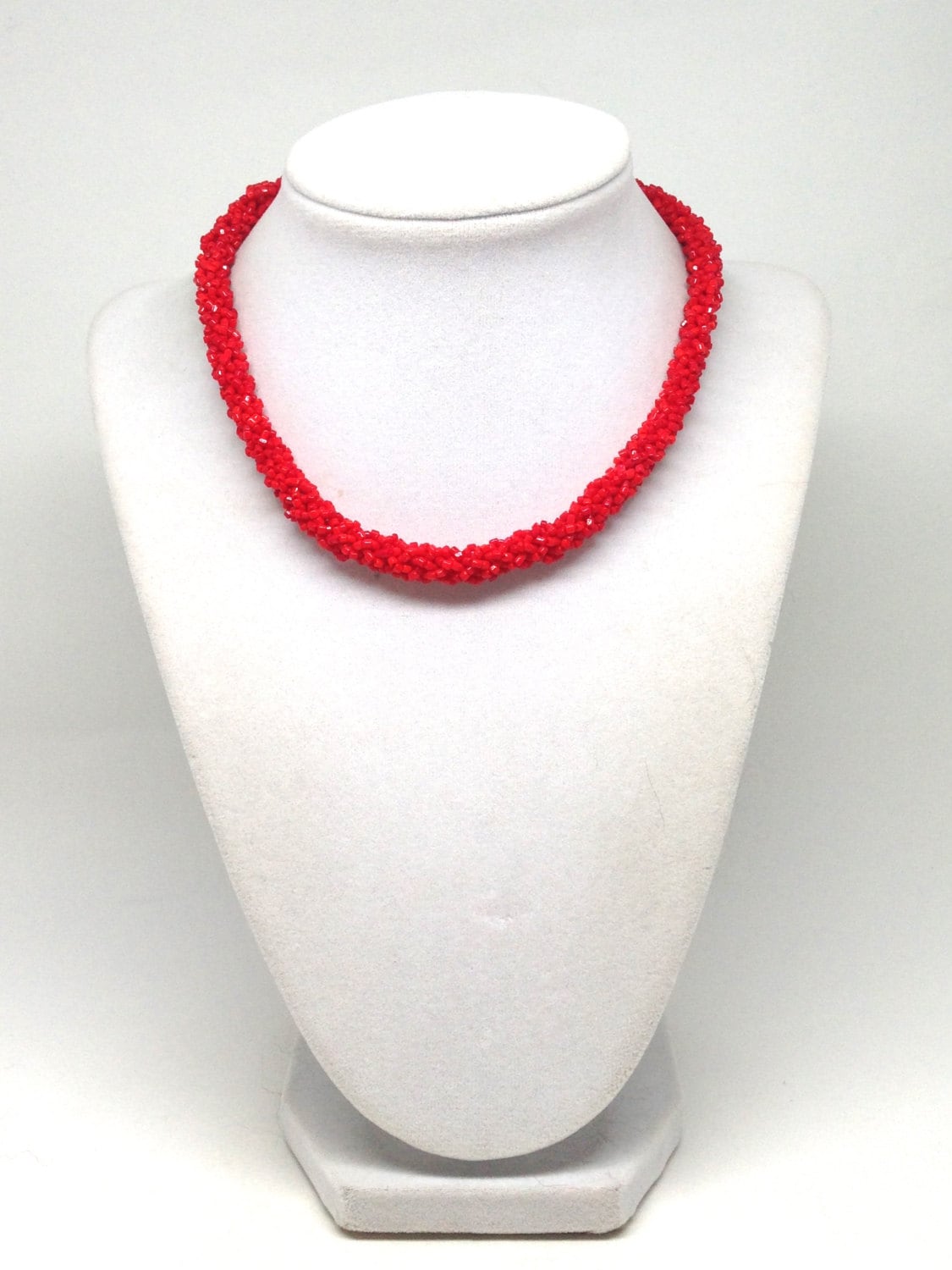 Vintage Germany Signierte Rote Glasperlenkette von ParadiseVintageJewel