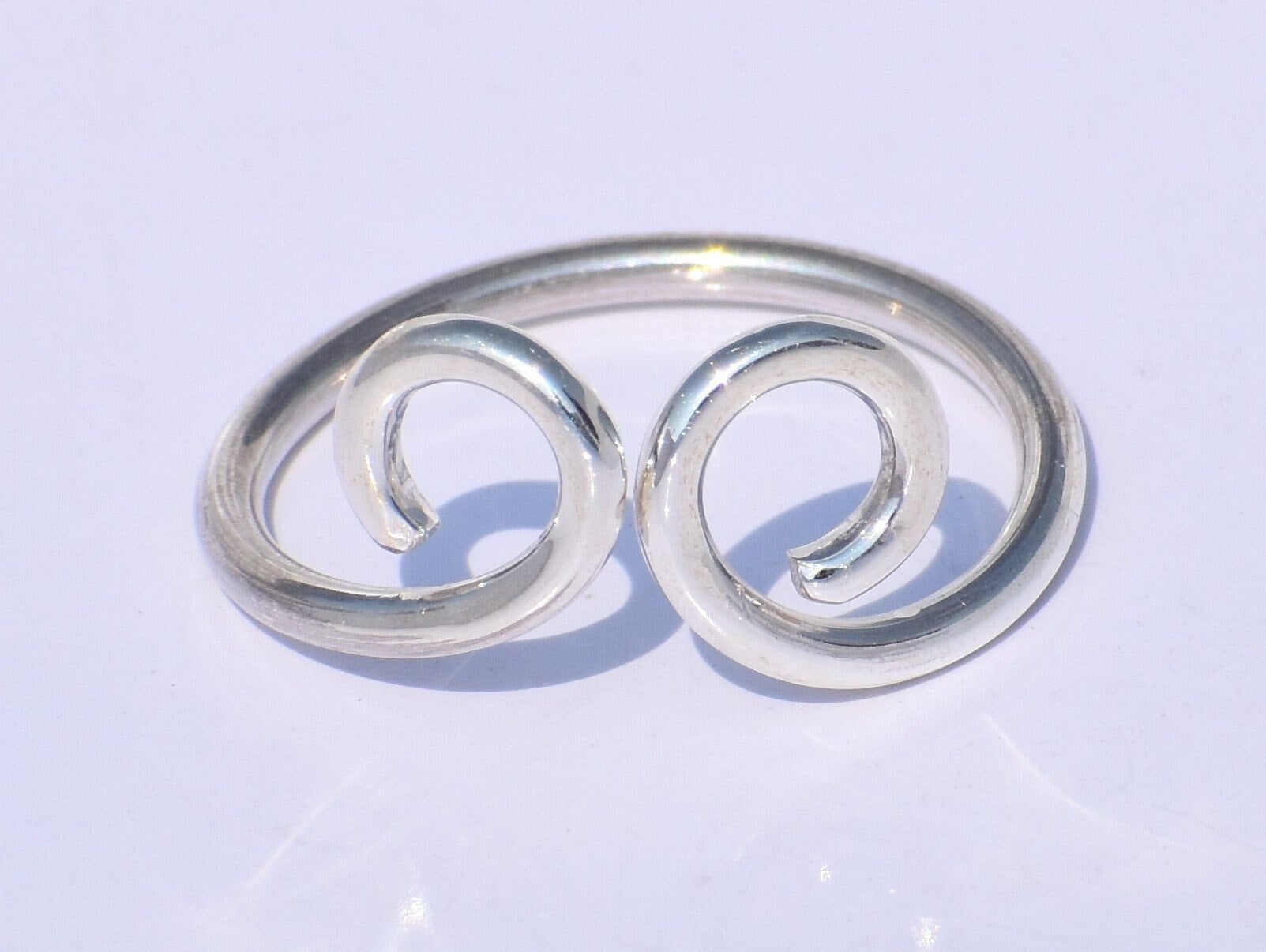 Spiral Ring, Frauen 925 Silber Handgefertigter Ring, Zappel Schaukel Ring, Verstell Barer Ring, Knöchel Ring, Zierlicher Ring von ParadisecraftStore