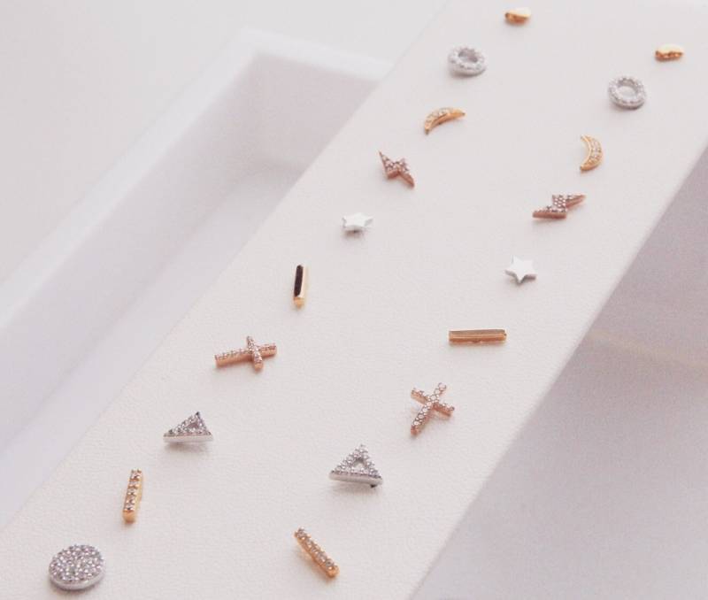 Ohrstecker | Blitz-Bolzen-Ohrring, Ohrring, Kreuz Ohrringe Mond von ParadisoNYC