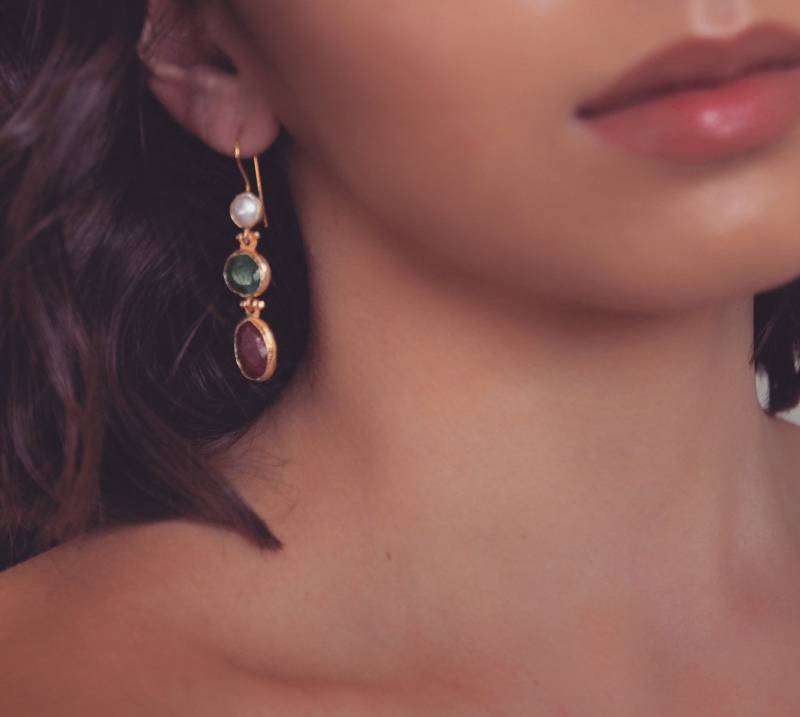 Tesoro Ohrringe | Rubin Ohrringe, Smaragd Ohrschmuck, Natürlichen Stein Tesoro Ohrringe | Rubin Ohrringe, Smaragd Ohrschmuck, Natürlichen Stein von ParadisoNYC
