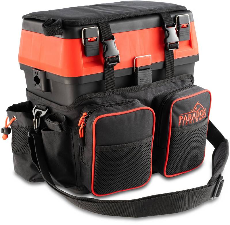 Paradox Fishing Angelrucksack Multifunktions-Sitzkiepe mit 4 Boxen im Deckel (1-tlg) von Paradox Fishing