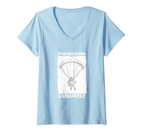 Damen Gleitschirm Gleitschirmfliegen gemächlich T-Shirt mit V-Ausschnitt Damen Gleitschirm Gleitschirmfliegen gemächlich T-Shirt mit V-Ausschnitt von Paragliding Designs